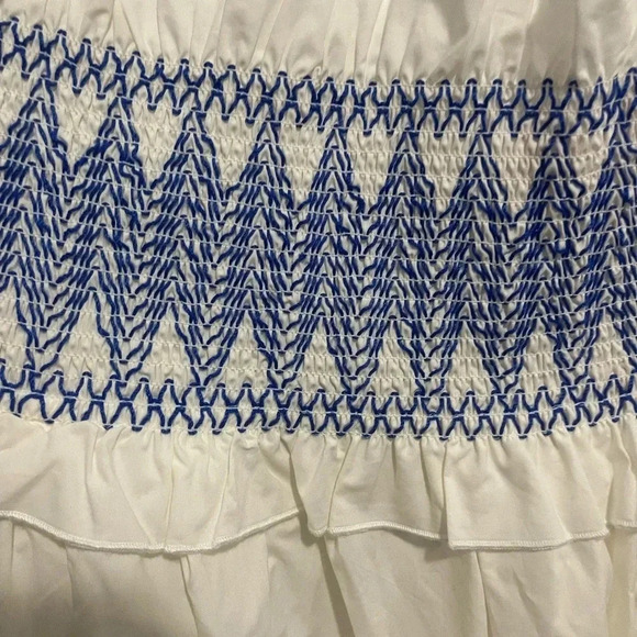 Ted Baker Aussie Swimsuit Coverup size large cream/blue smocking - NWT - Picture 4 of 7